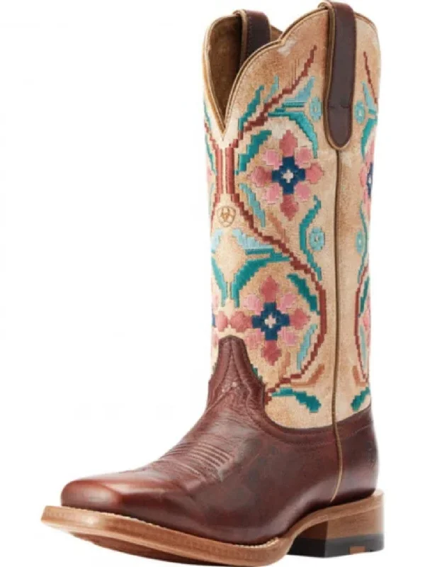 Men's western boots with a suede shaft and a leather soleAriat Ladies' Daniella Frontier Boot