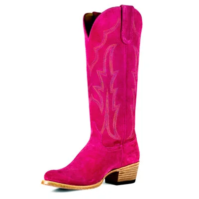 Men's western boots with a tooled leather design on the shaftMacie Bean Ladies' Pink Suede Boot