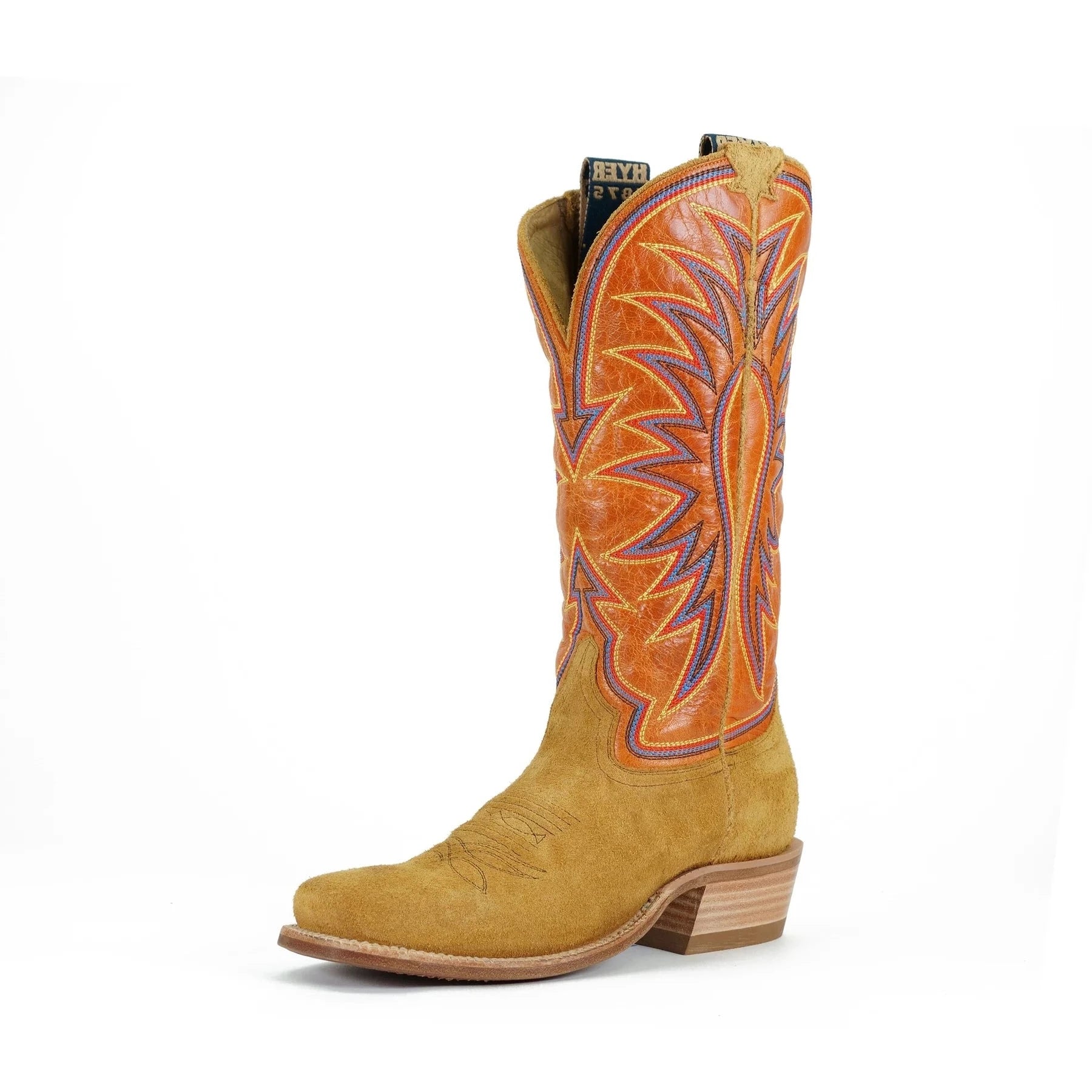 Men's western boots with a traditional western boot silhouette and a polished shineHyer Ladies' Rose Hill Roughout Boot