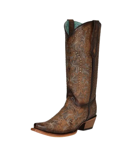 Men's western boots with a decorative inlay on the toe and heelCorral Ladies' Maple Embroidered Boot