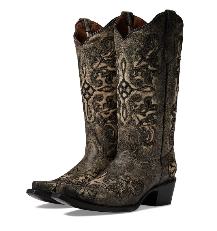 Men's western boots with a high - quality leather upper and a suede liningCircle G Ladies' Engraved Grey Boot